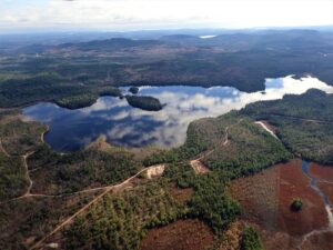 Aerial view of Narraguagus Lake and tributary wetlands.. Mark Berry